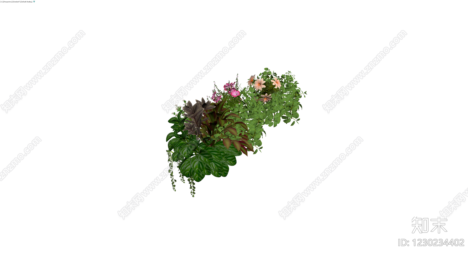 组合盆栽植物模型3D模型下载【ID:1230234402】