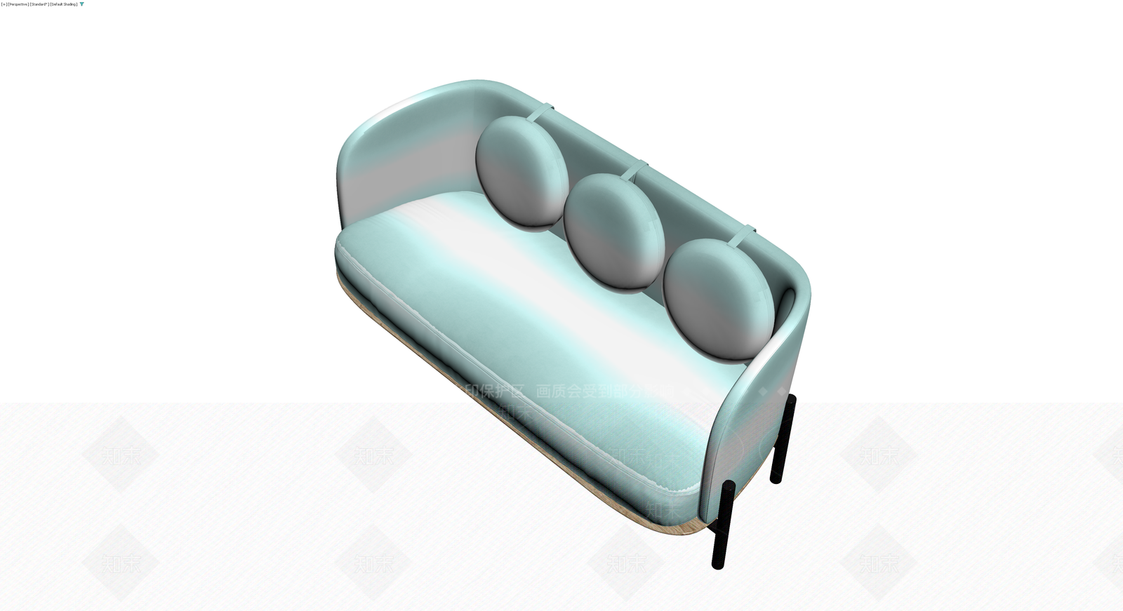 浅蓝色现代三人沙发3D模型下载【ID:1230754745】