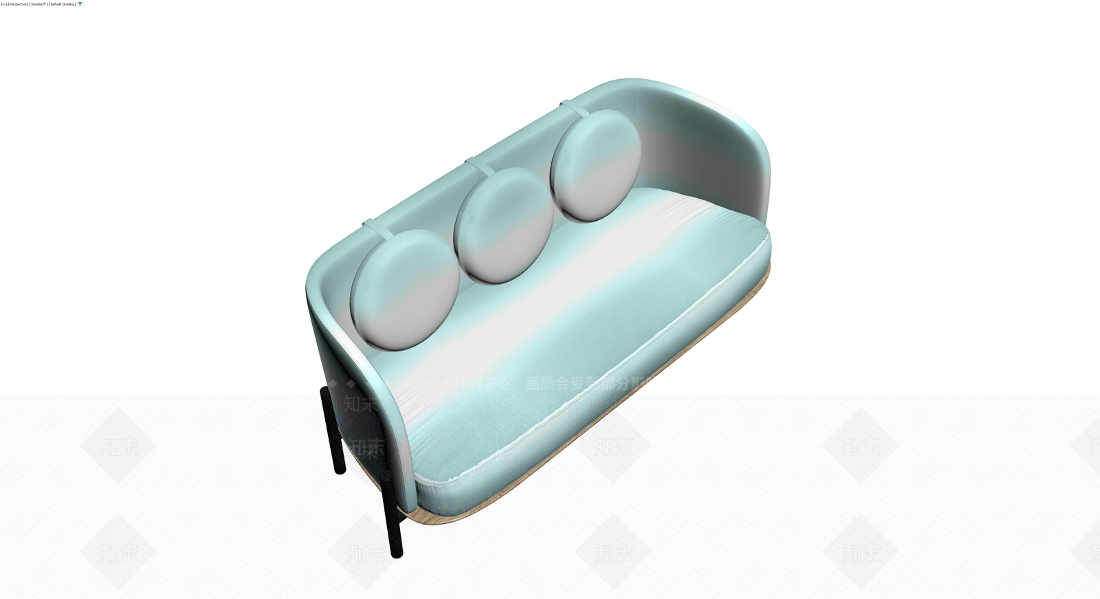 浅蓝色现代三人沙发3D模型下载【ID:1230754745】
