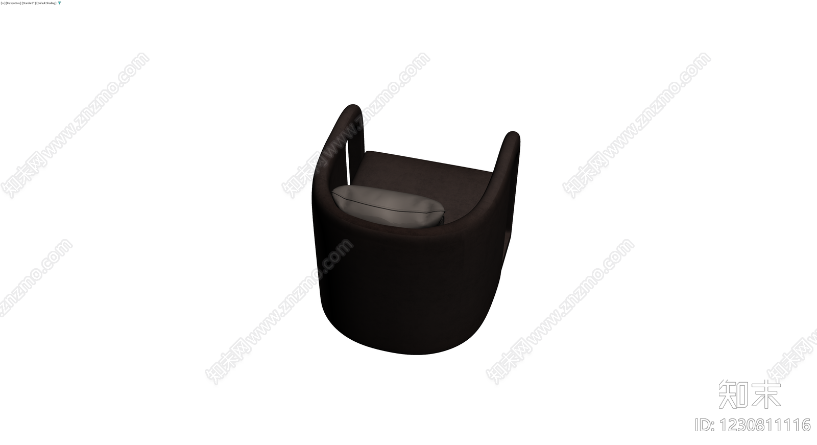 深褐色现代单人沙发3D模型下载【ID:1230811116】