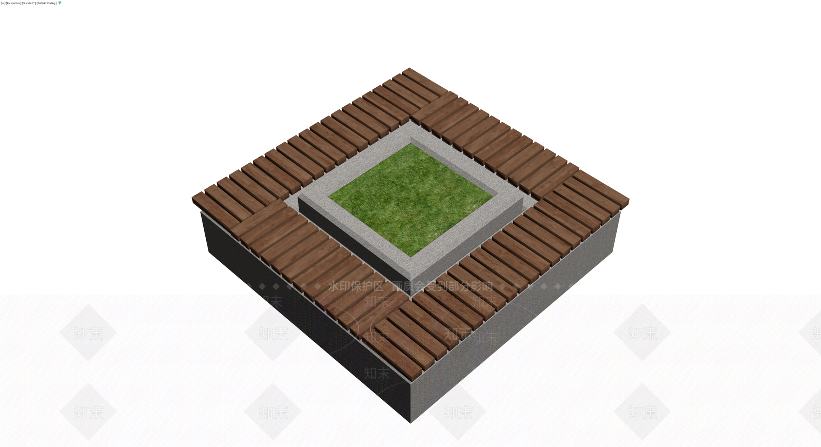 方形木质铺装景观模块3D模型下载【ID:1229644640】