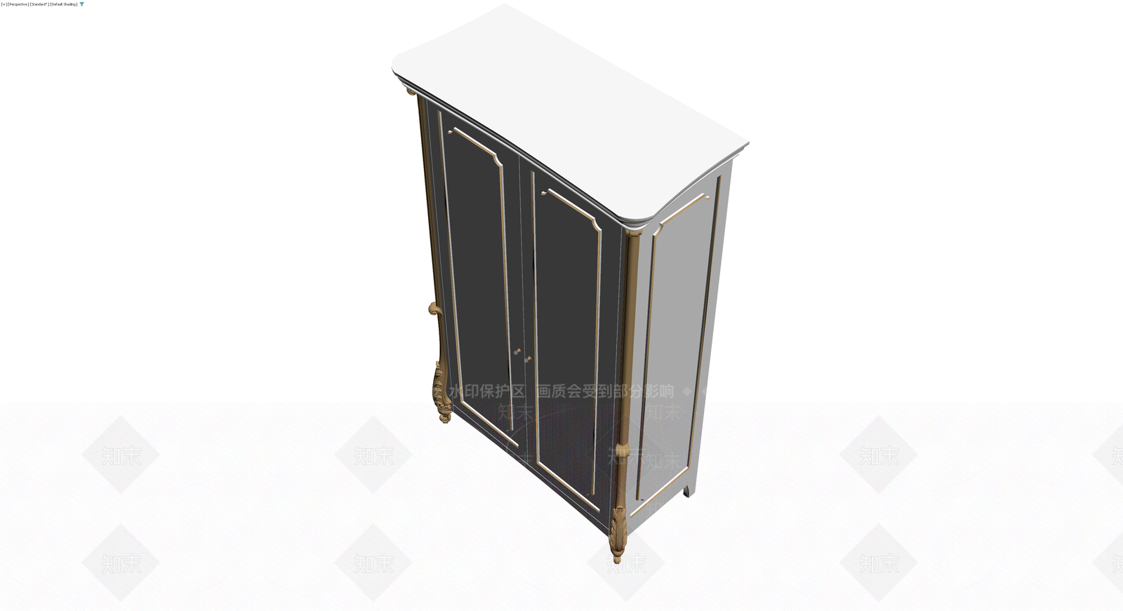 法式风格三门立柜3D模型下载【ID:1229890433】