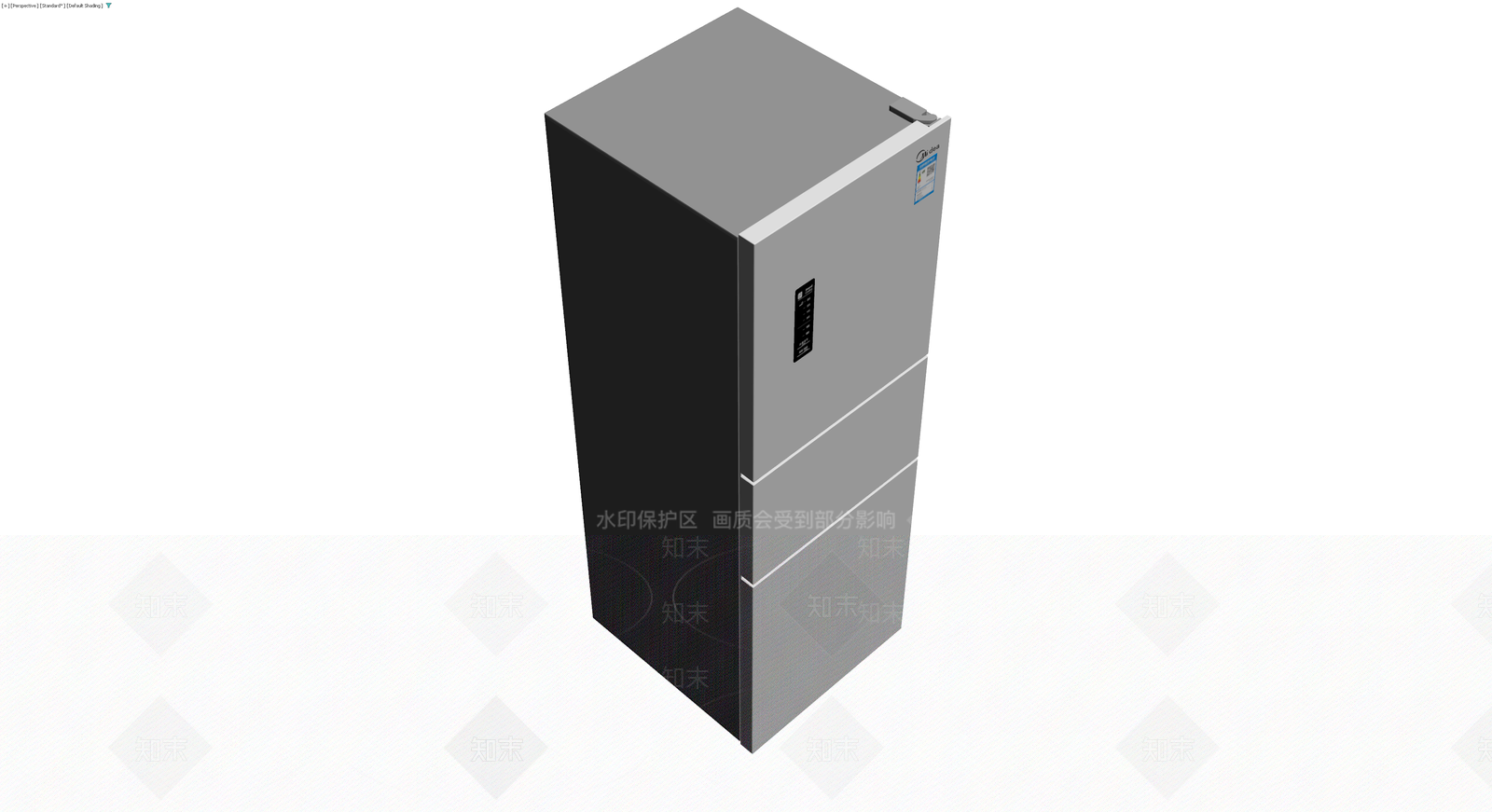 美的三门冰箱模型3D模型下载【ID:1229931185】