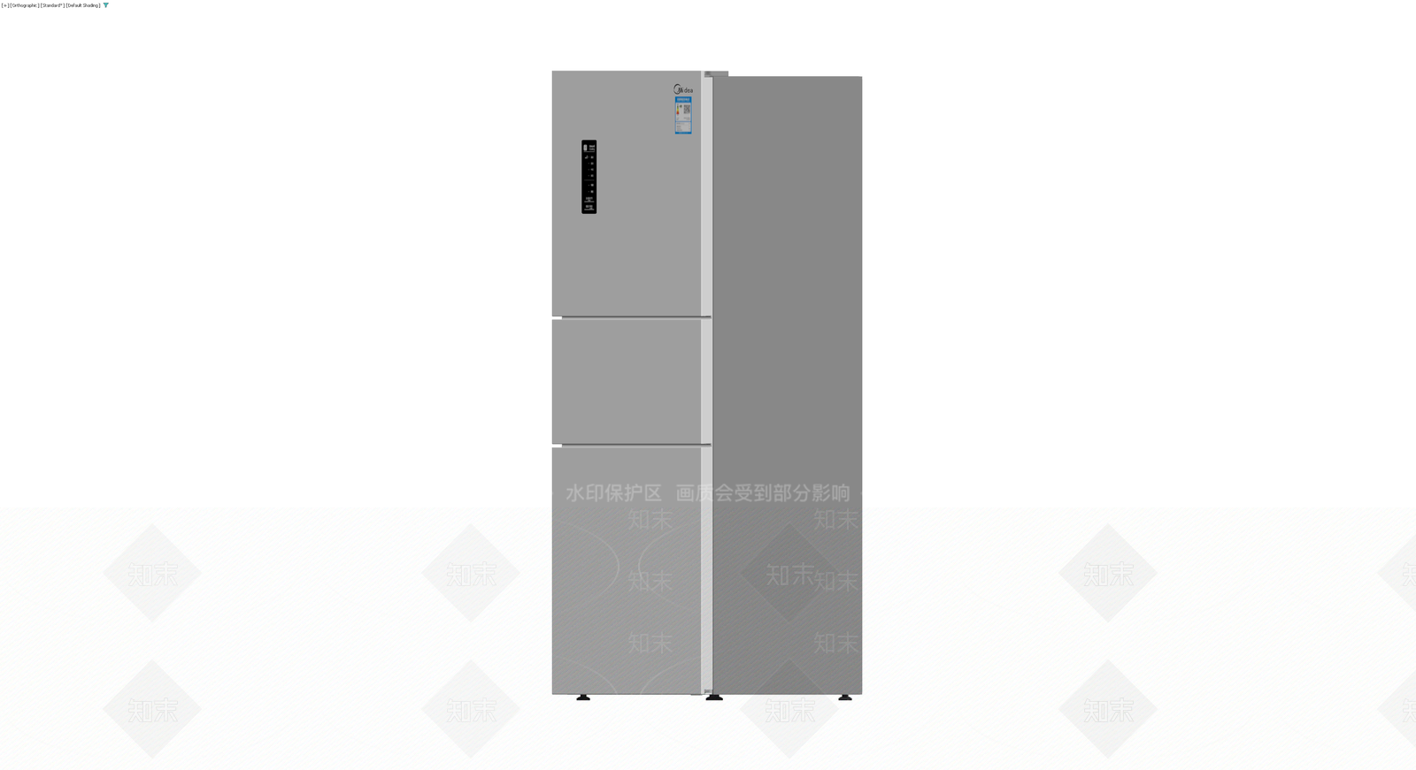 美的三门冰箱模型3D模型下载【ID:1229931185】