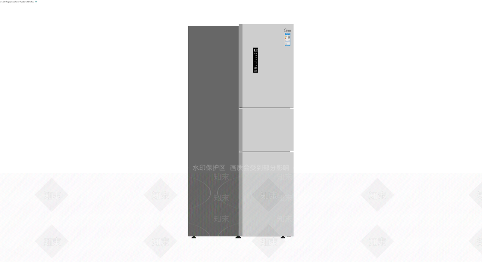美的三门冰箱模型3D模型下载【ID:1229931185】