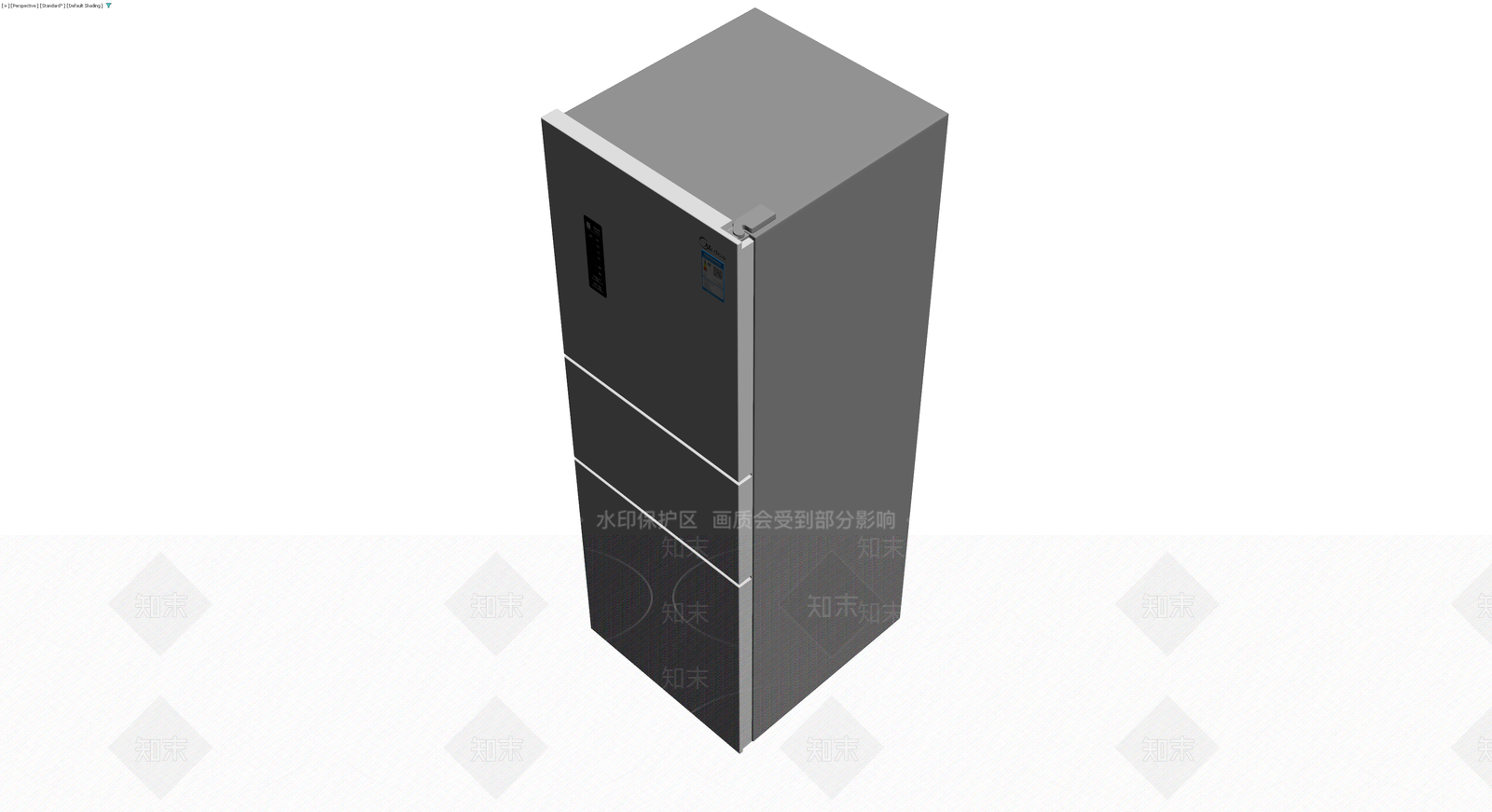 美的三门冰箱模型3D模型下载【ID:1229931185】