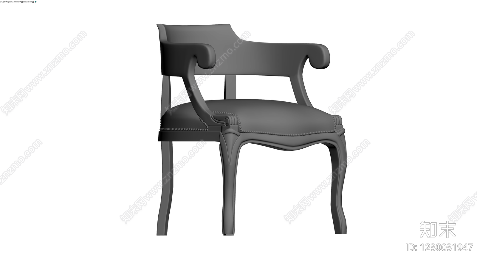 欧式软包扶手椅3D模型下载【ID:1230031947】