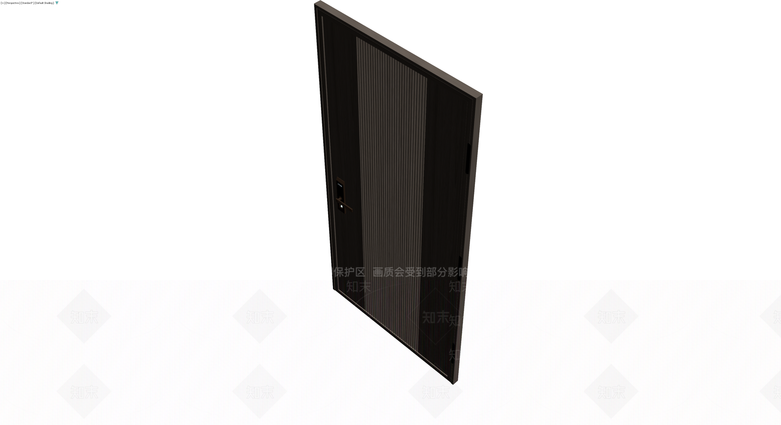 现代深色木纹防盗门3D模型下载【ID:1230179571】