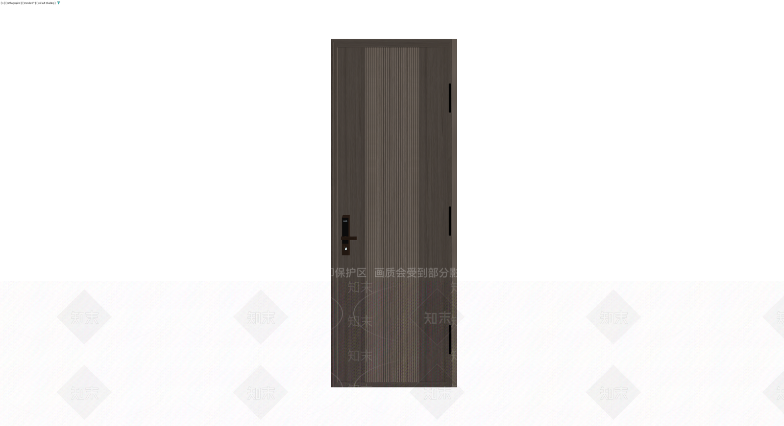 现代深色木纹防盗门3D模型下载【ID:1230179571】