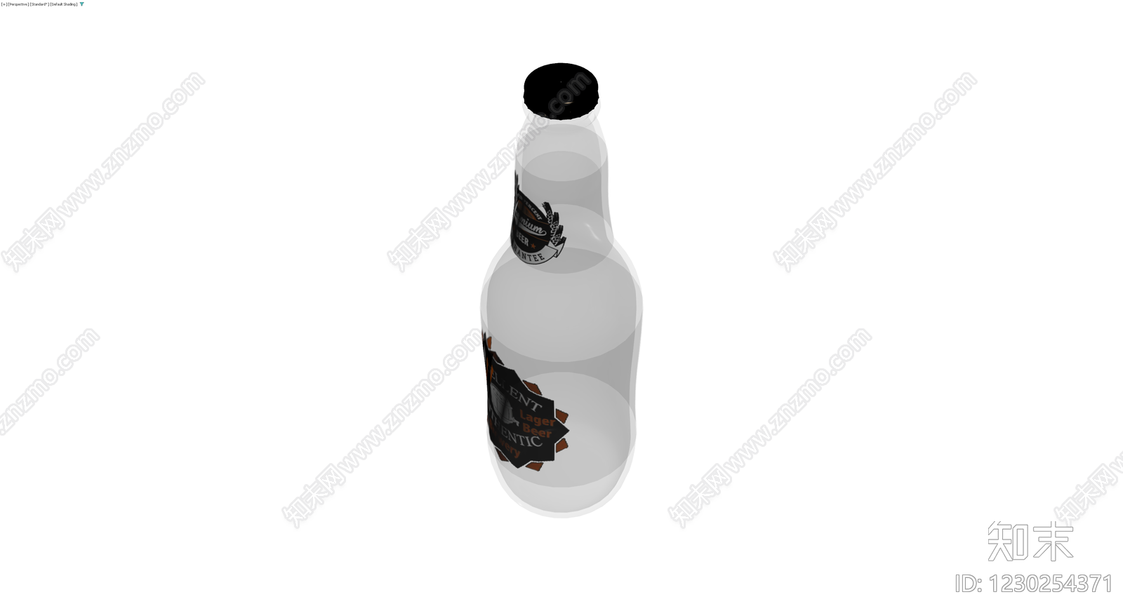深色啤酒瓶带标签3D模型下载【ID:1230254371】