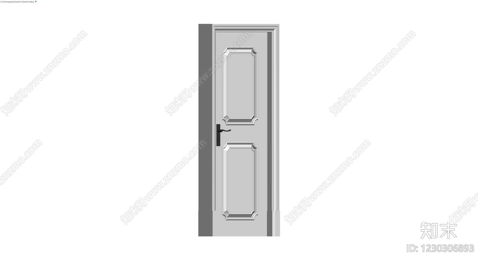 双板装饰门带框3D模型下载【ID:1230306893】