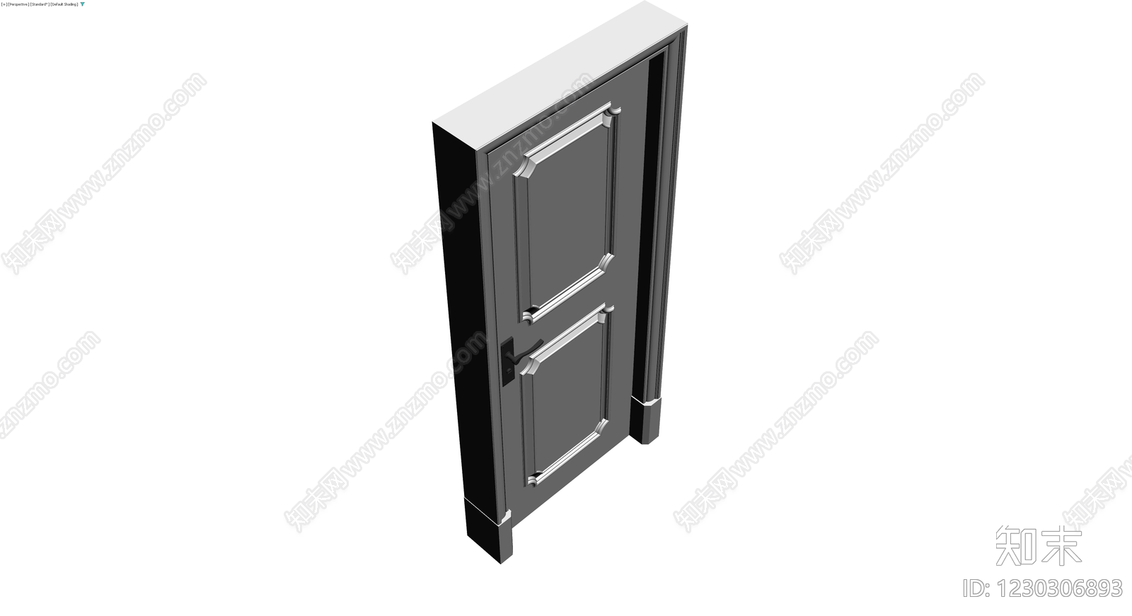 双板装饰门带框3D模型下载【ID:1230306893】