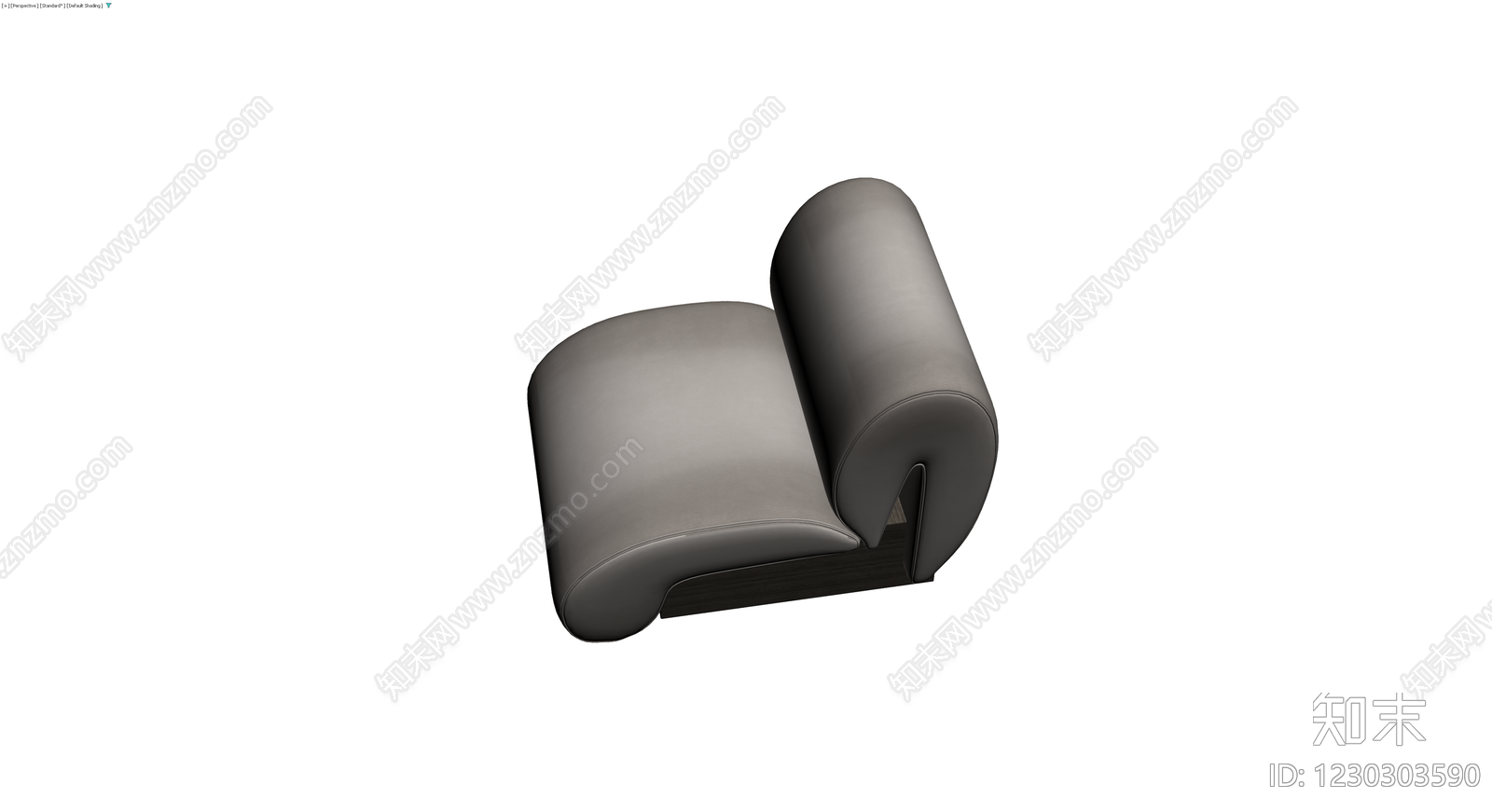 现代弧形单人沙发3D模型下载【ID:1230303590】