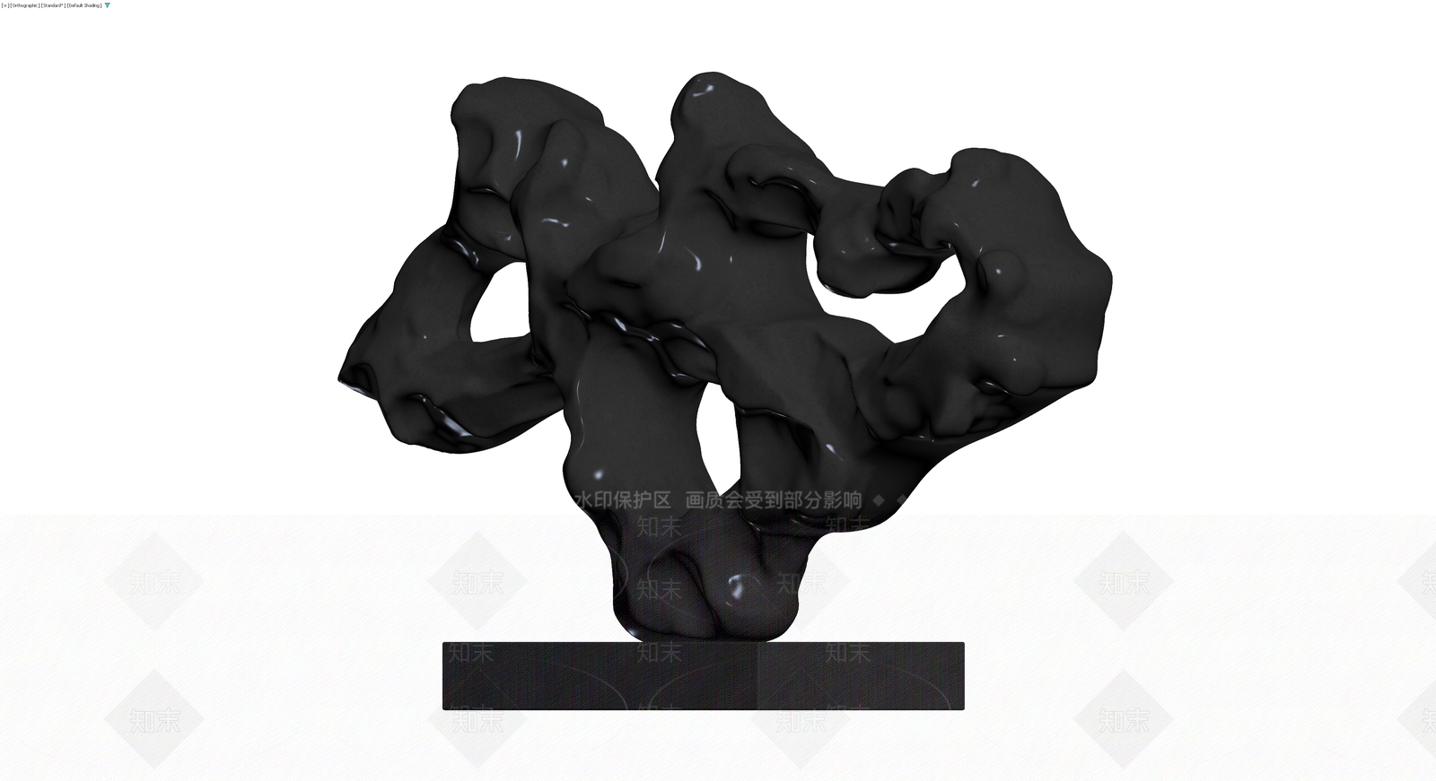 黑色抽象雕塑3D模型下载【ID:1230427062】