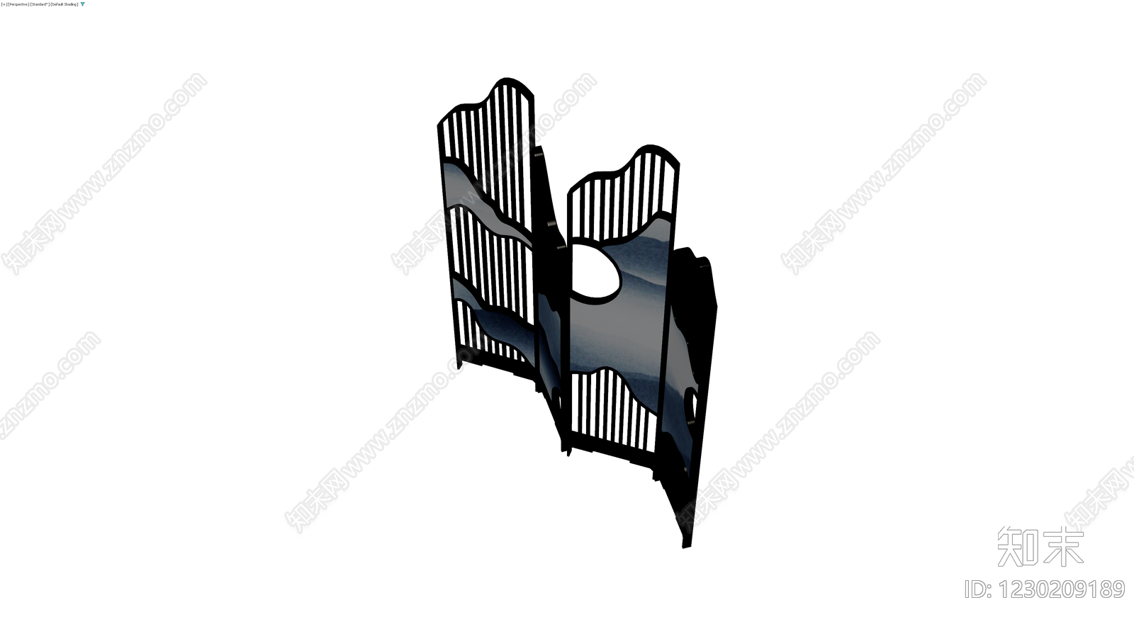 中式山水屏风3D模型下载【ID:1230209189】