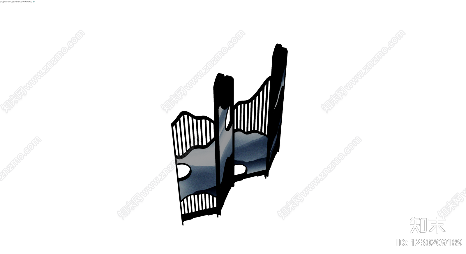 中式山水屏风3D模型下载【ID:1230209189】