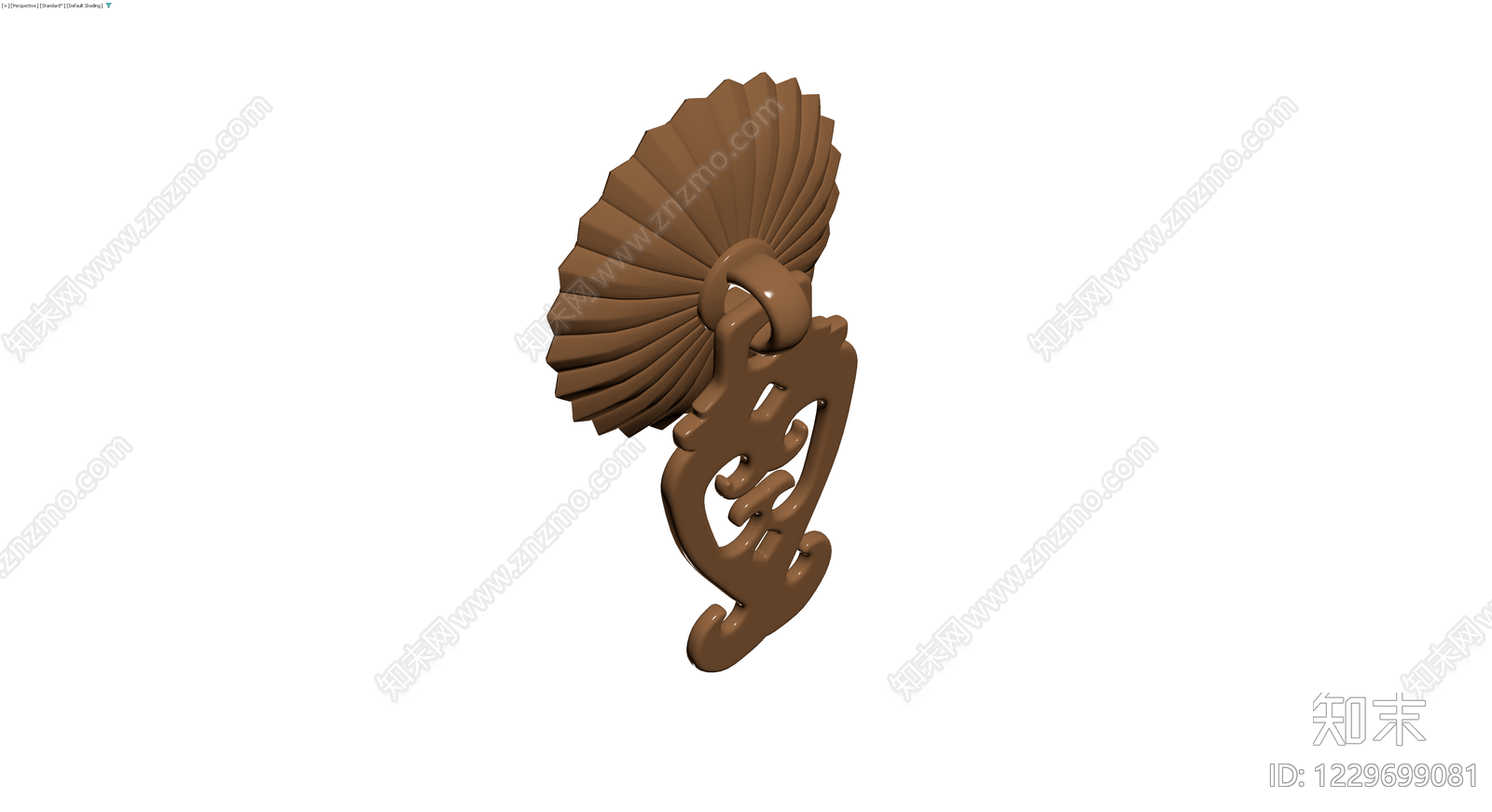 棕色羽毛装饰挂件3D模型下载【ID:1229699081】