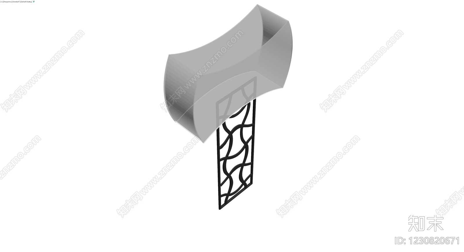 镂空立柱与拱顶组合体3D模型下载【ID:1230820671】