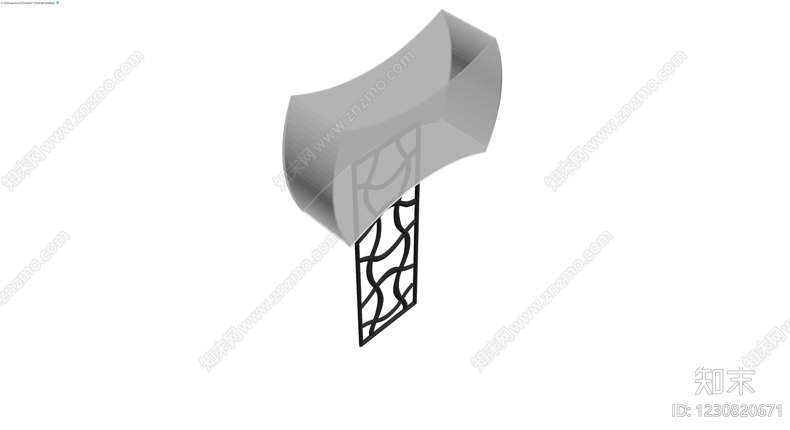 镂空立柱与拱顶组合体3D模型下载【ID:1230820671】