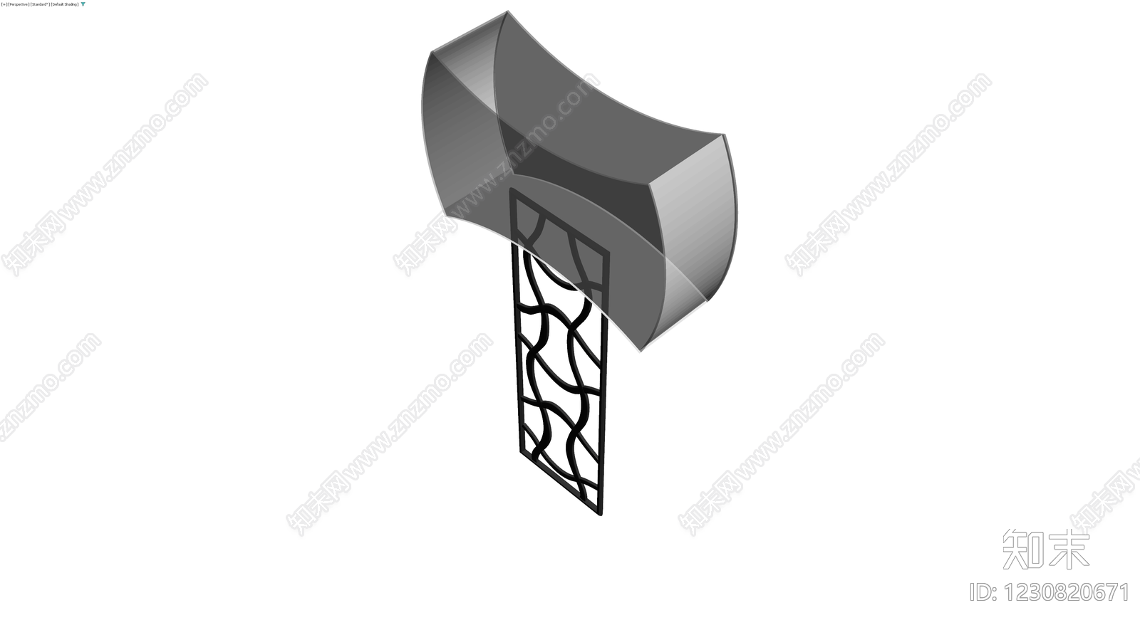 镂空立柱与拱顶组合体3D模型下载【ID:1230820671】