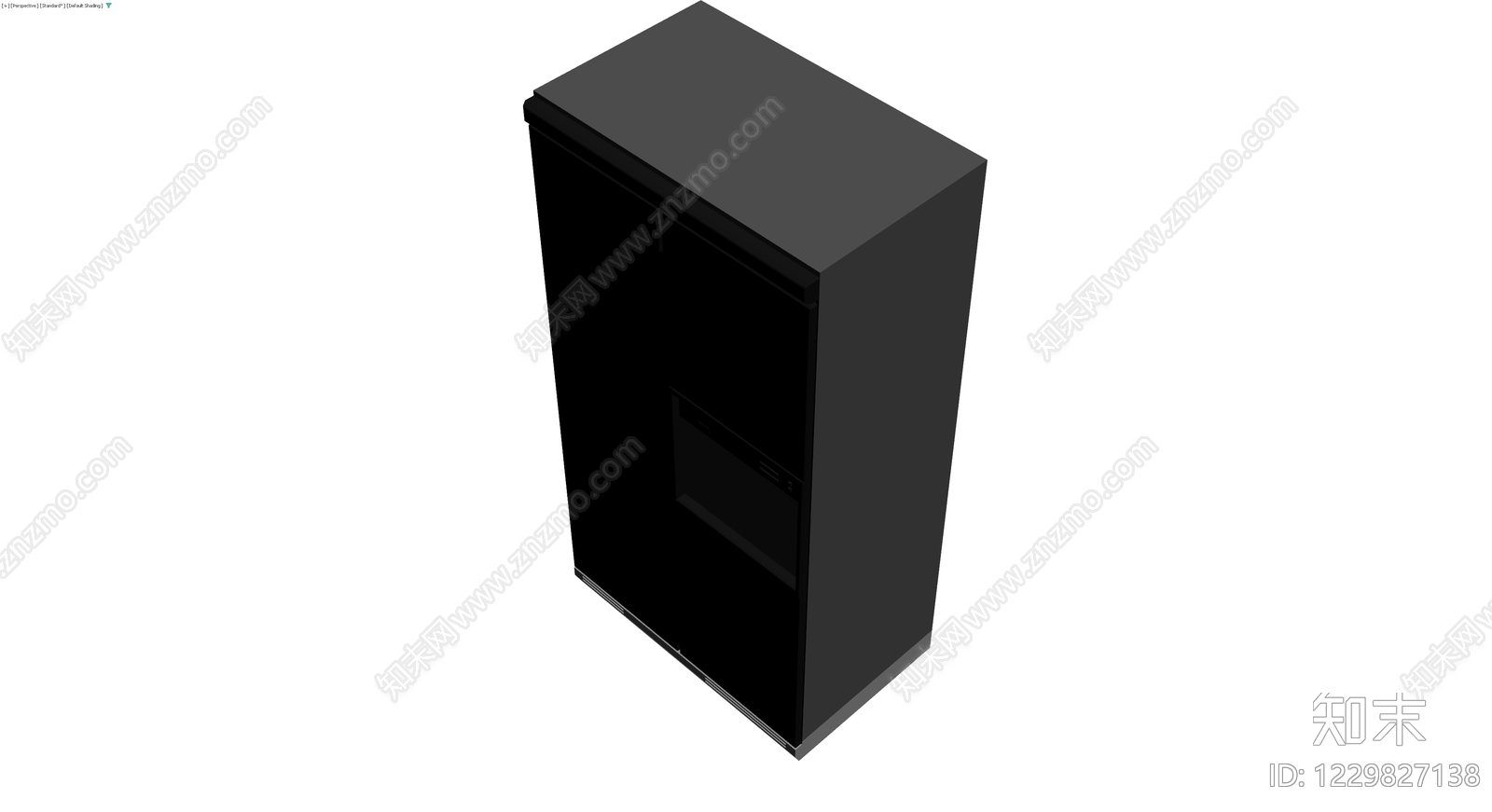 黑色双开门冰箱灰模3D模型下载【ID:1229827138】