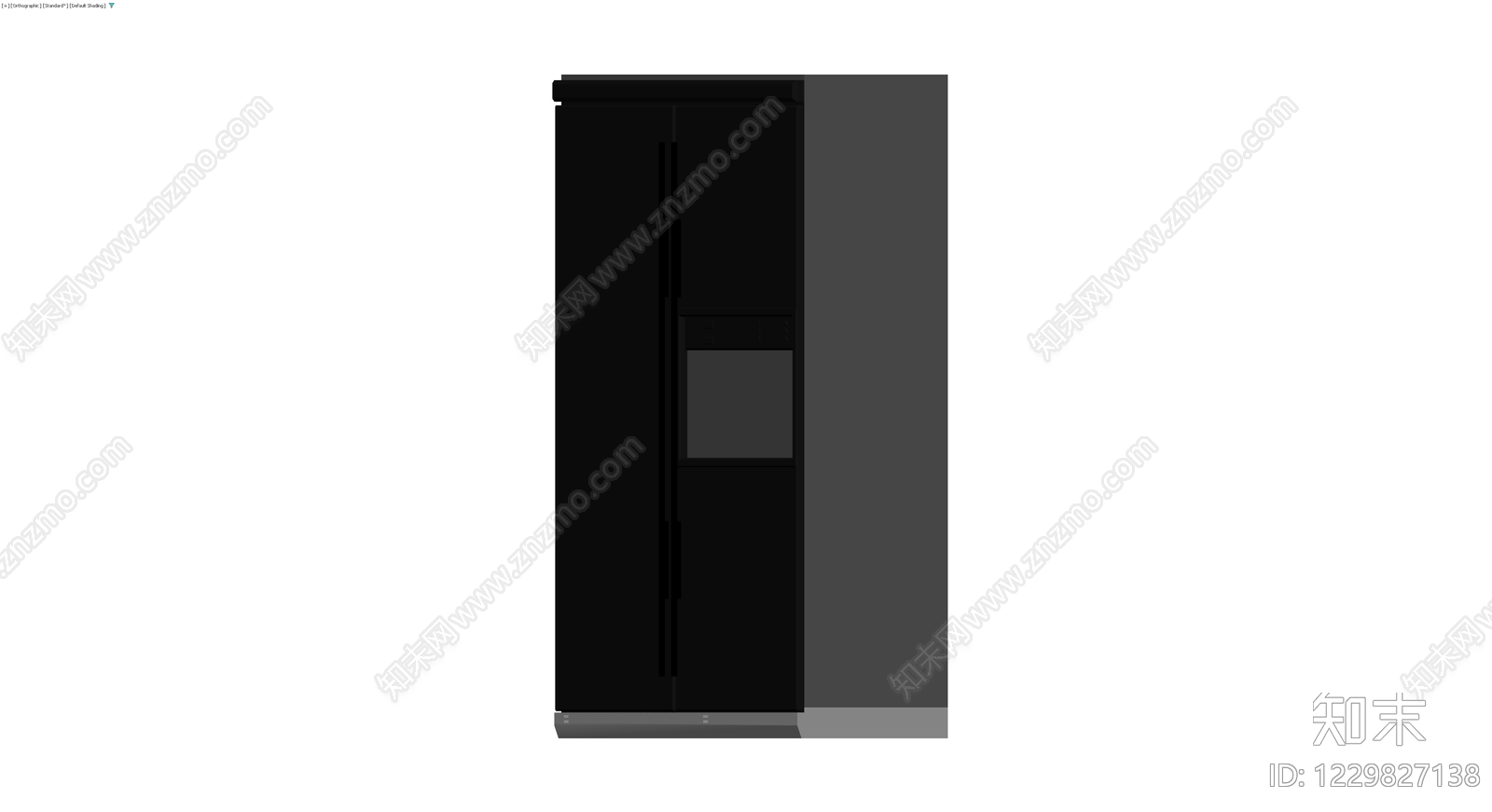 黑色双开门冰箱灰模3D模型下载【ID:1229827138】