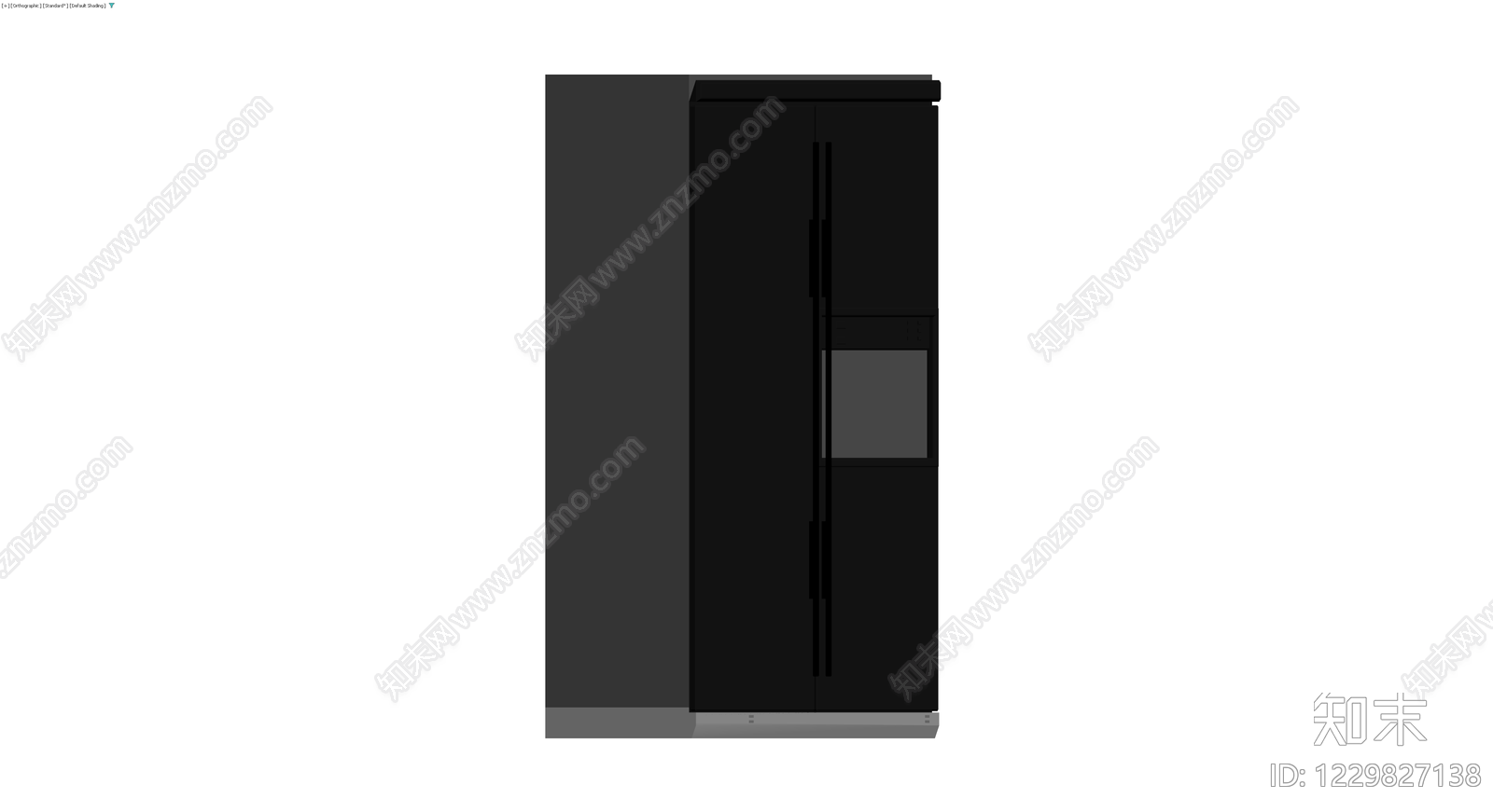 黑色双开门冰箱灰模3D模型下载【ID:1229827138】