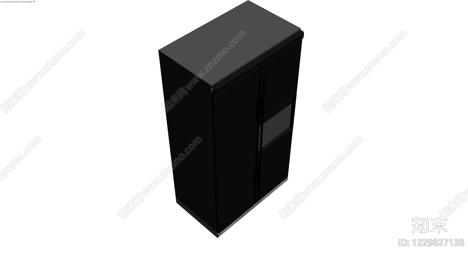 黑色双开门冰箱灰模3D模型下载【ID:1229827138】