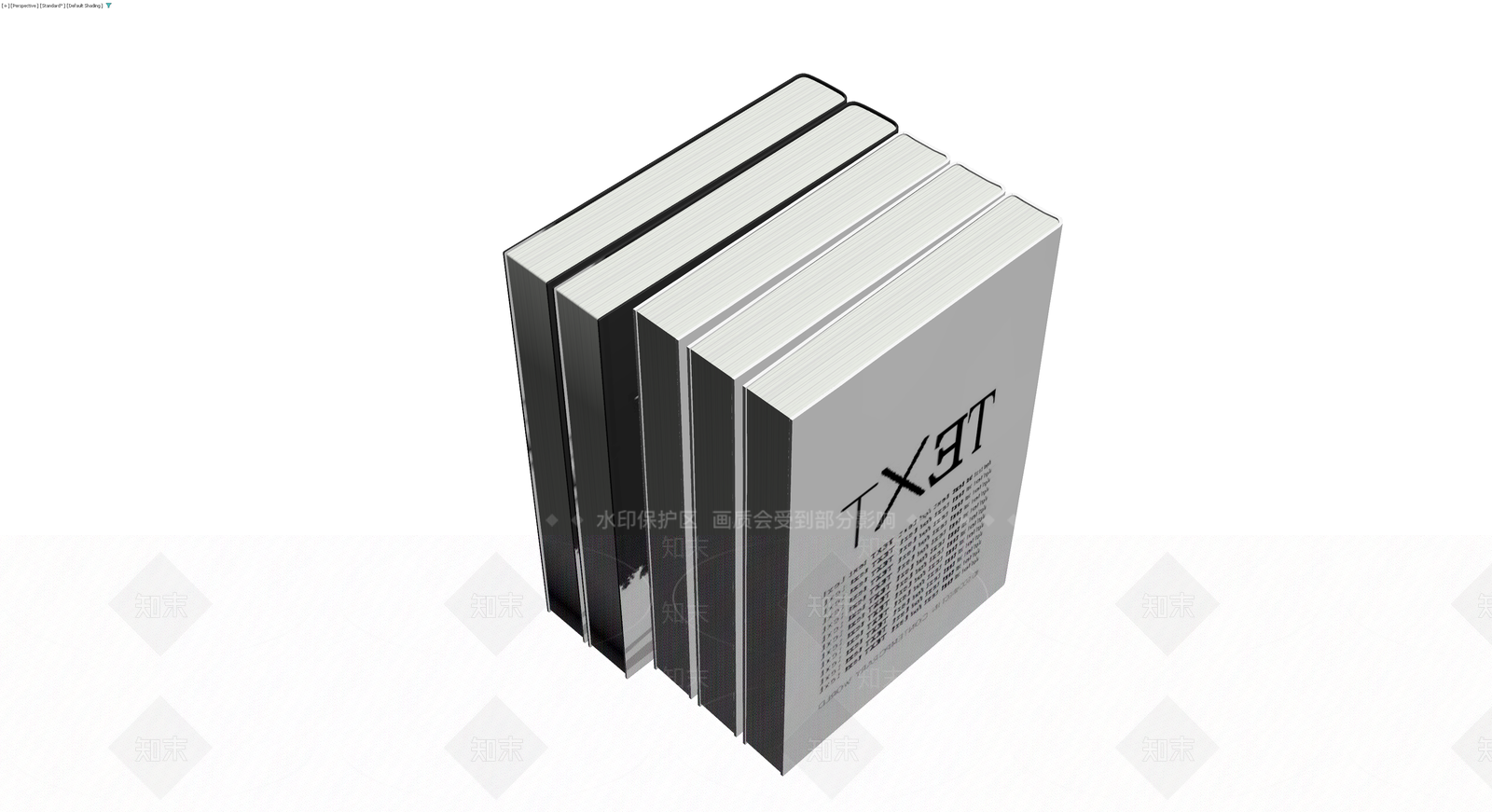 黑白书籍组合模型3D模型下载【ID:1230554579】