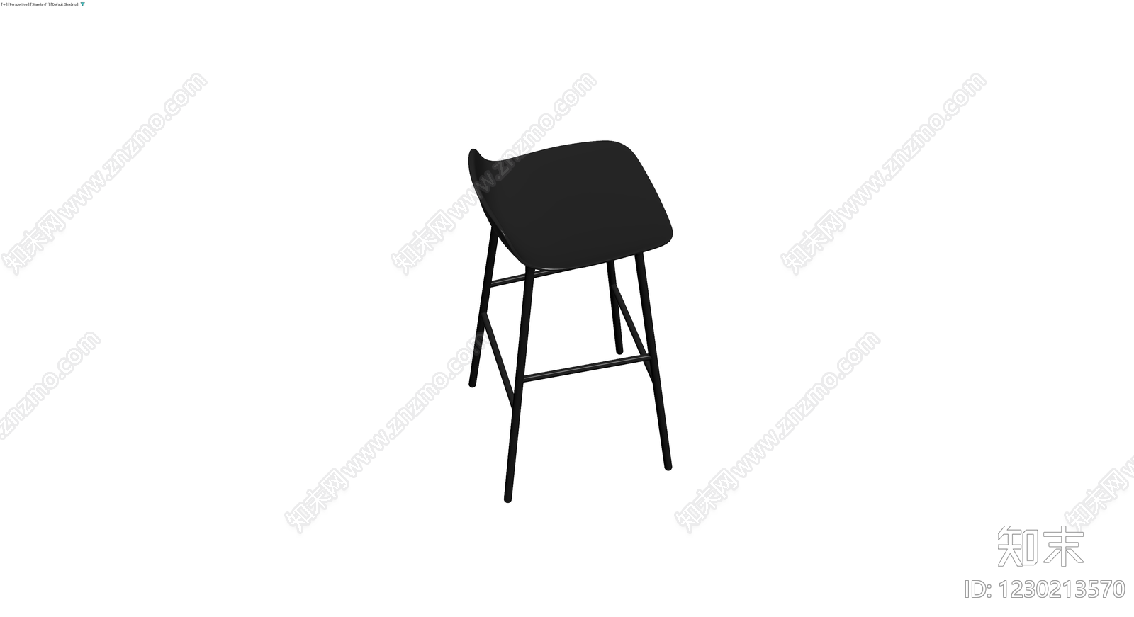黑色高脚吧台椅3D模型下载【ID:1230213570】