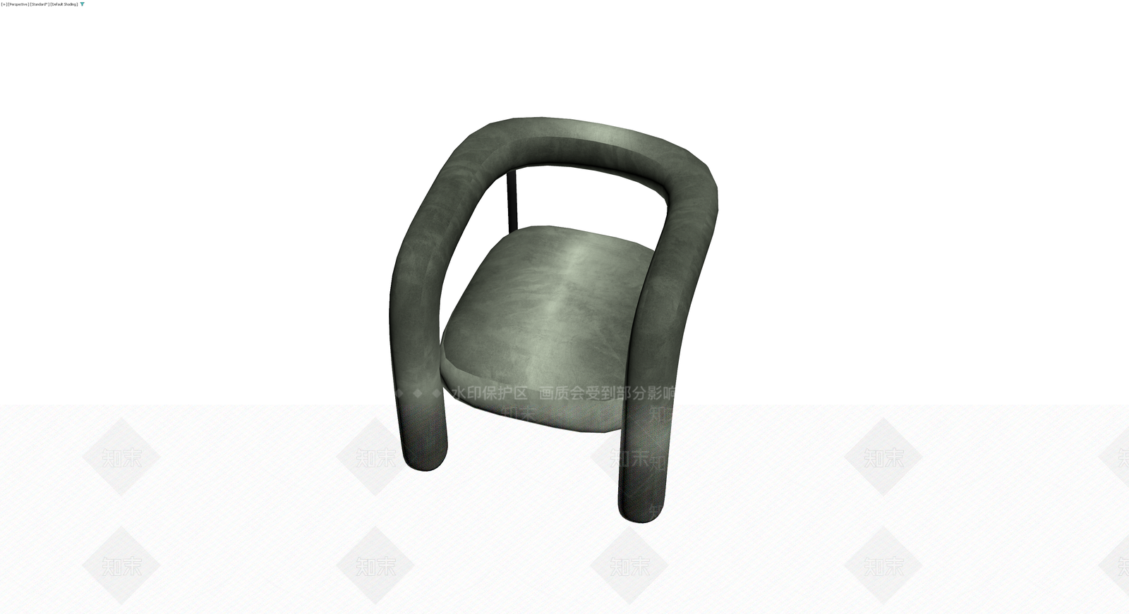 墨绿色弧形扶手椅3D模型下载【ID:1230371512】