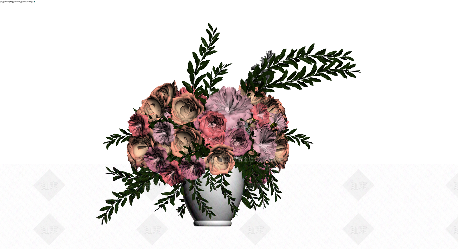 花瓶花卉组合盆栽3D模型下载【ID:1230365951】