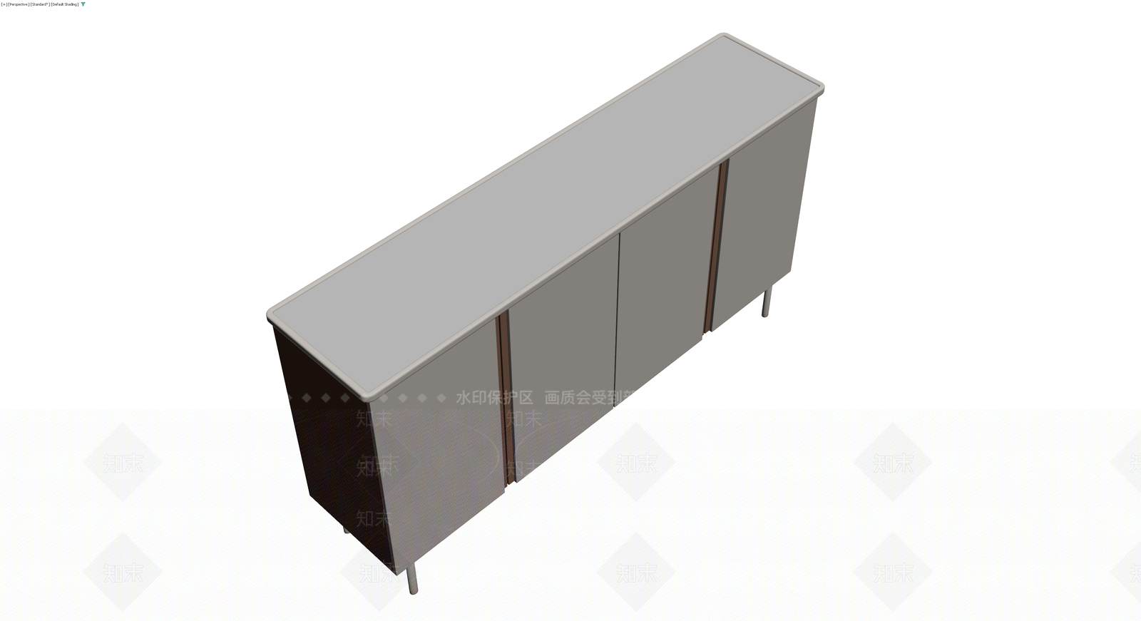 灰模四门储物柜3D模型下载【ID:1229926260】