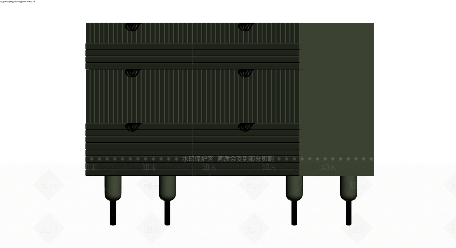 深绿色条纹六斗柜3D模型下载【ID:1229846057】