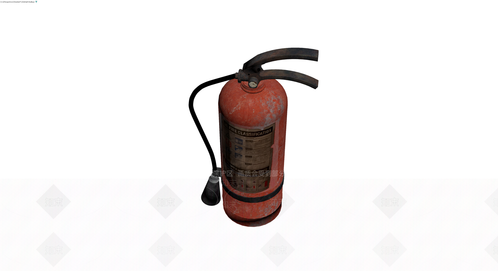 做旧红色灭火器3D模型下载【ID:1229918980】