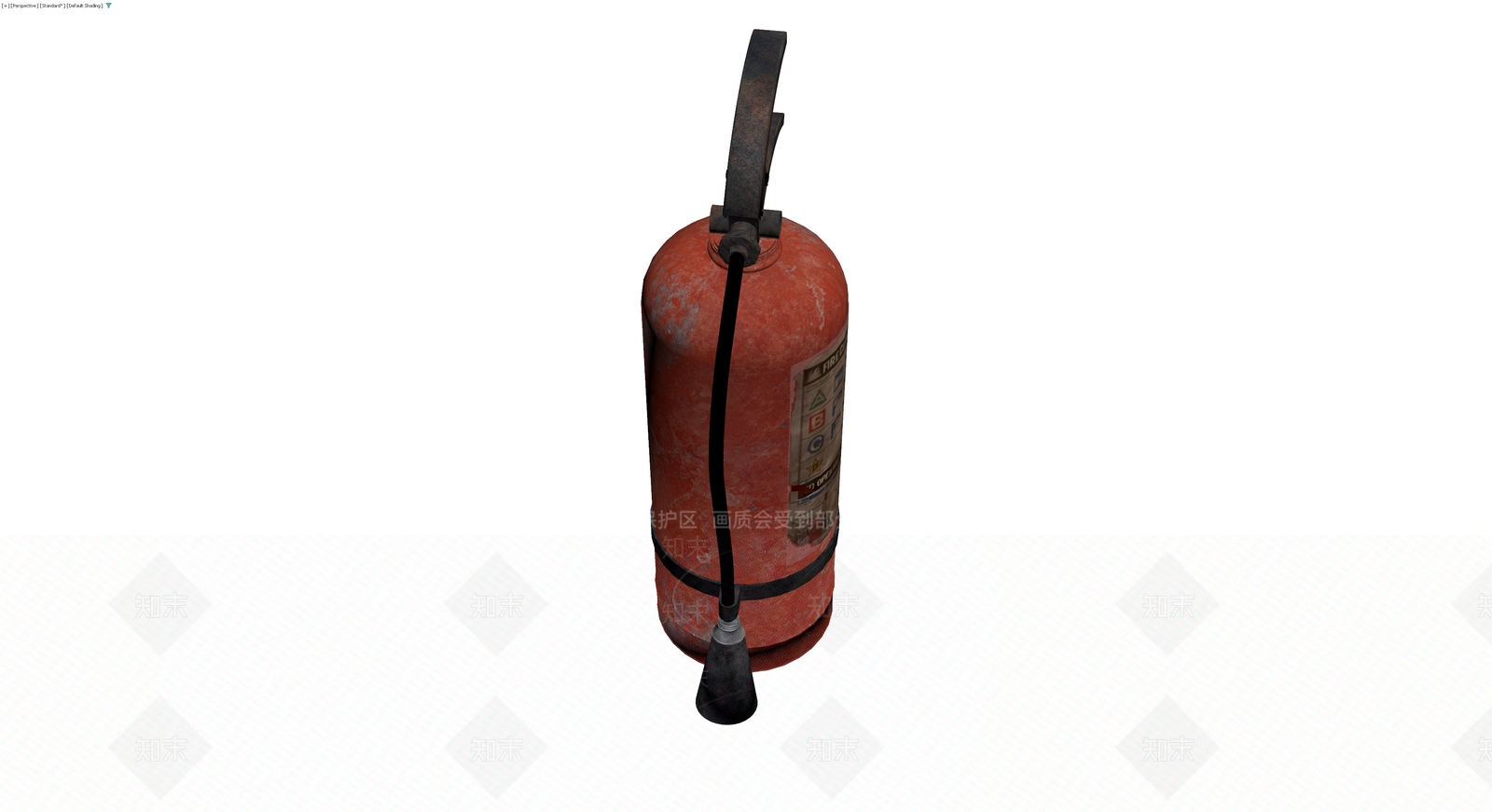 做旧红色灭火器3D模型下载【ID:1229918980】