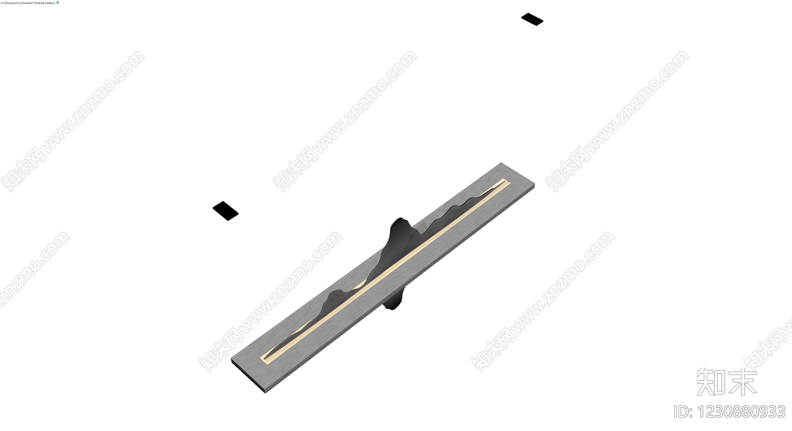 金属底座波浪雕塑3D模型下载【ID:1230880933】