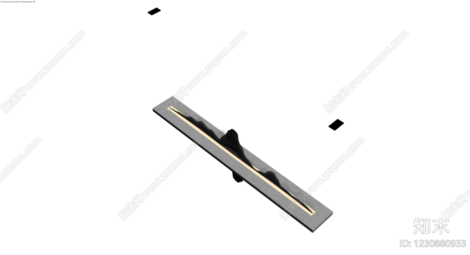 金属底座波浪雕塑3D模型下载【ID:1230880933】