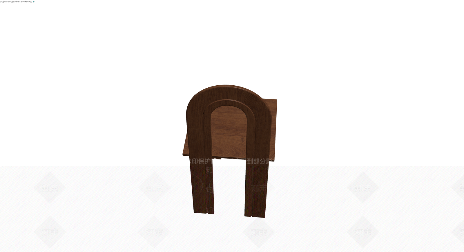深色木质拱背椅3D模型下载【ID:1229907838】