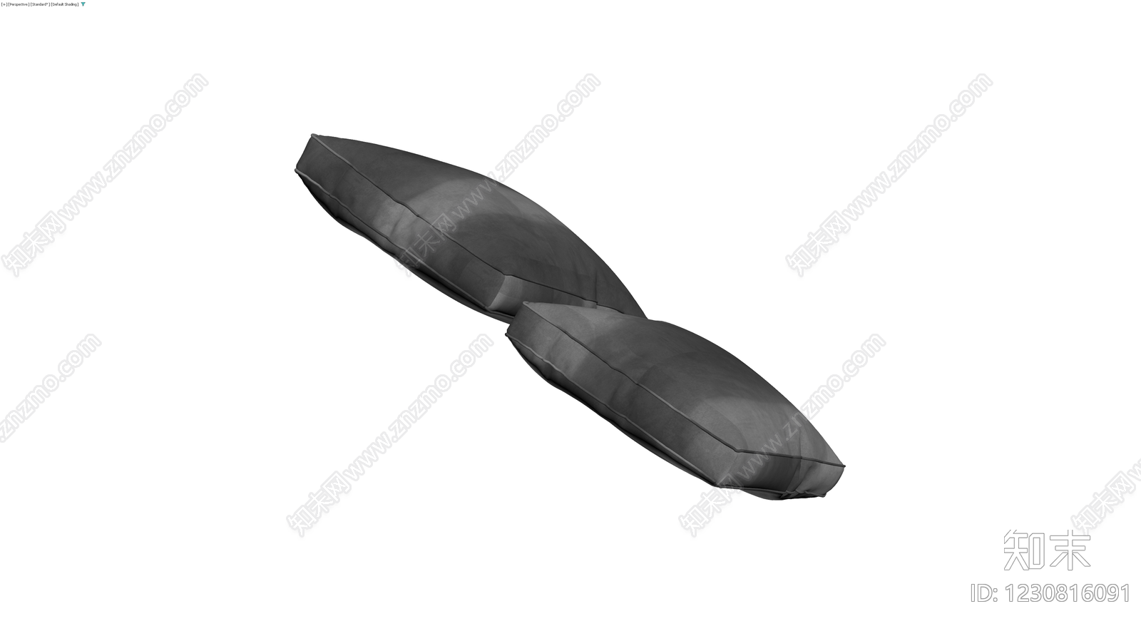 灰色布艺抱枕组合3D模型下载【ID:1230816091】