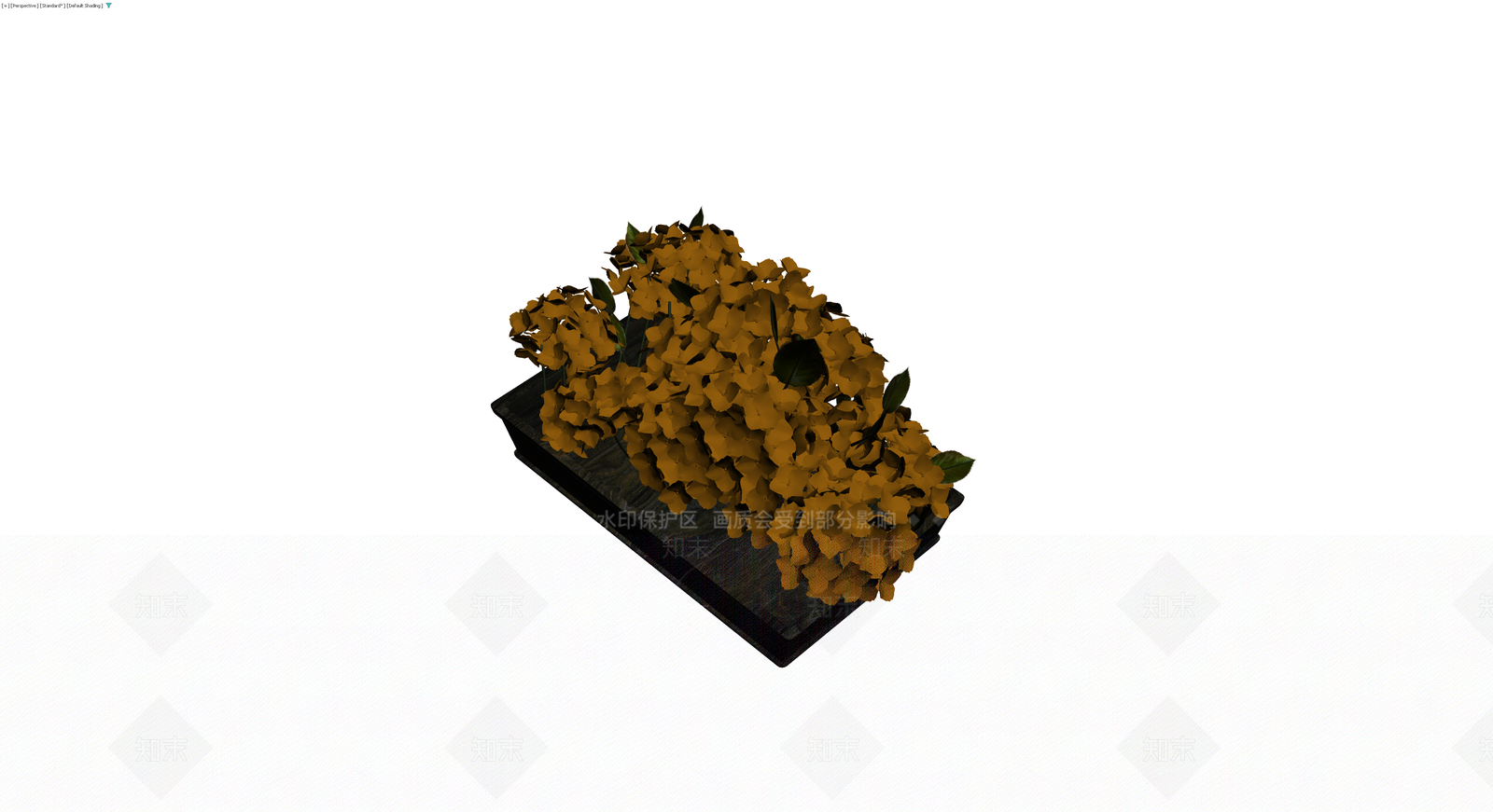 木质花箱绣球盆栽3D模型下载【ID:1230154683】