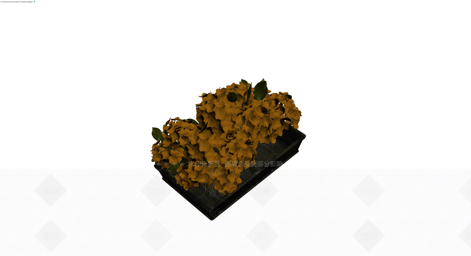 木质花箱绣球盆栽3D模型下载【ID:1230154683】