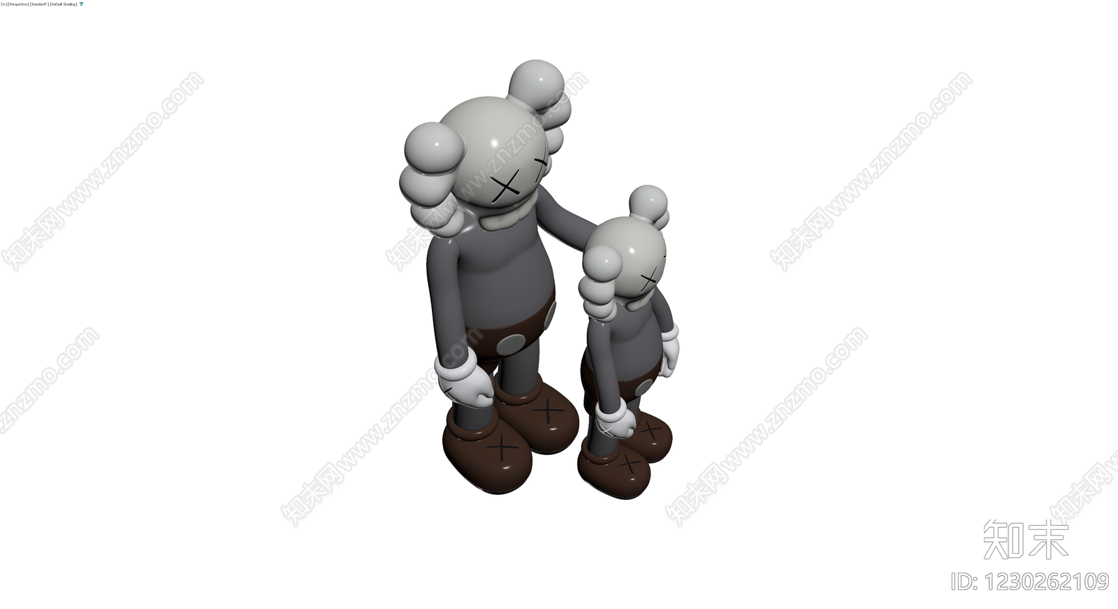 KAWS父子拥抱雕塑3D模型下载【ID:1230262109】