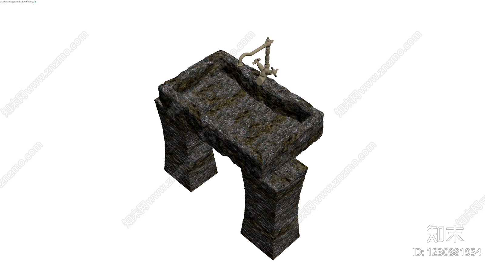 石质双槽水槽3D模型下载【ID:1230881954】
