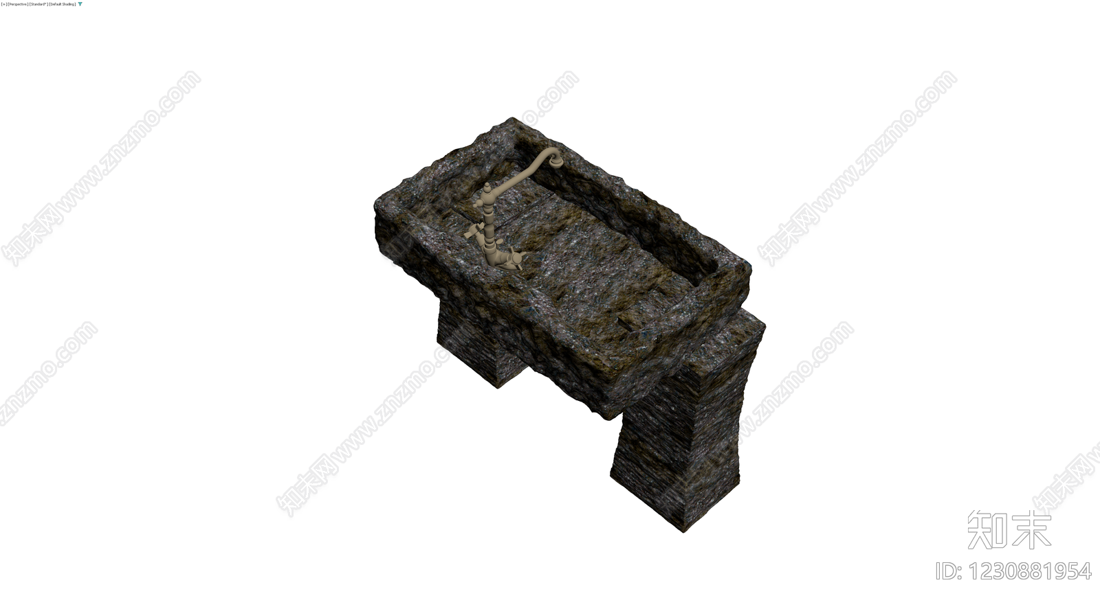 石质双槽水槽3D模型下载【ID:1230881954】