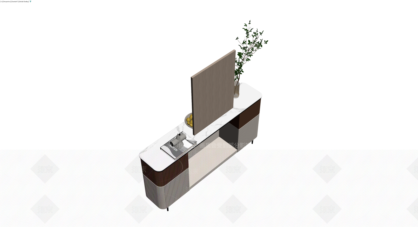 条纹拼色餐边柜组合3D模型下载【ID:1229874678】