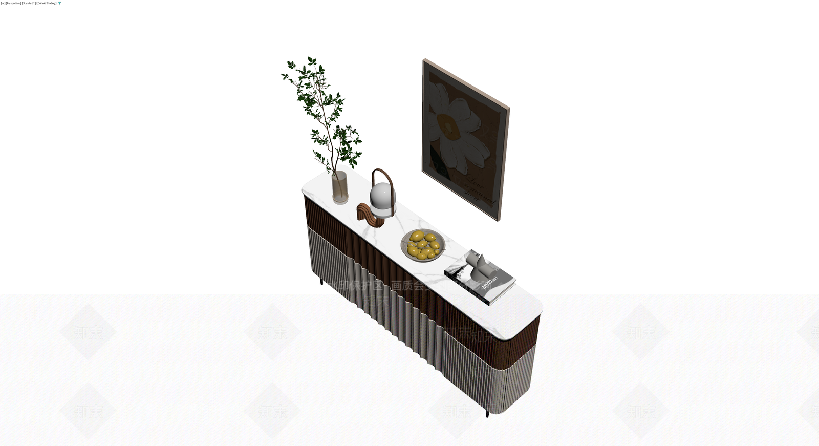 条纹拼色餐边柜组合3D模型下载【ID:1229874678】