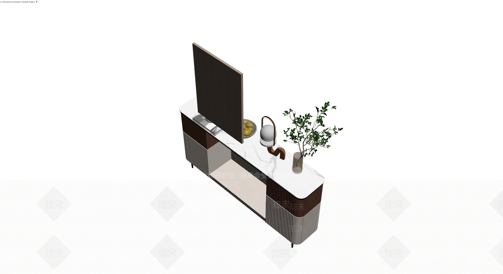 条纹拼色餐边柜组合3D模型下载【ID:1229874678】