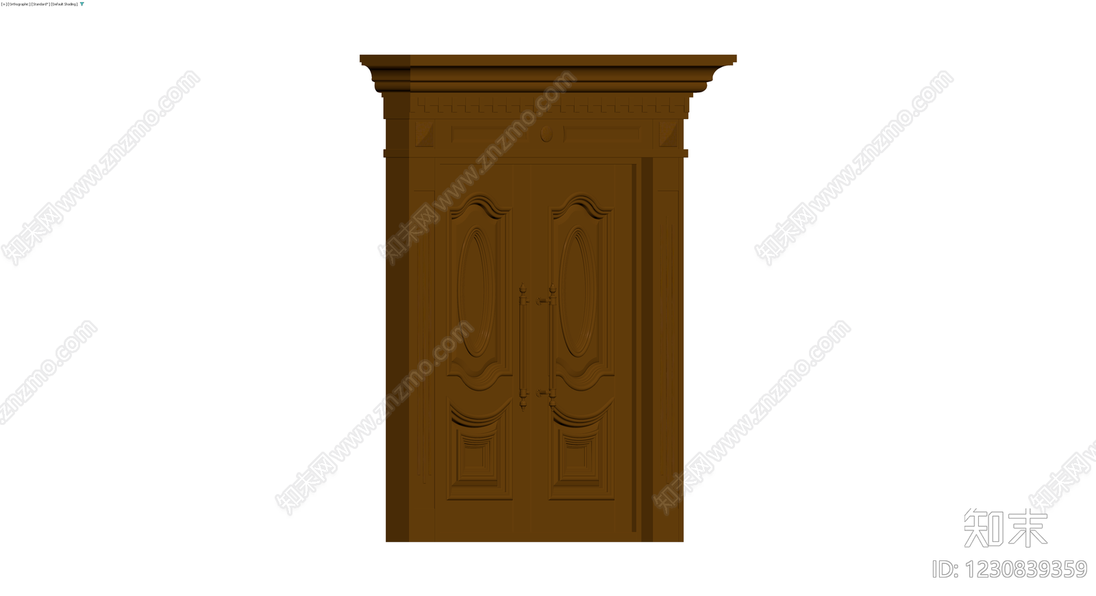欧式双开木门3D模型下载【ID:1230839359】