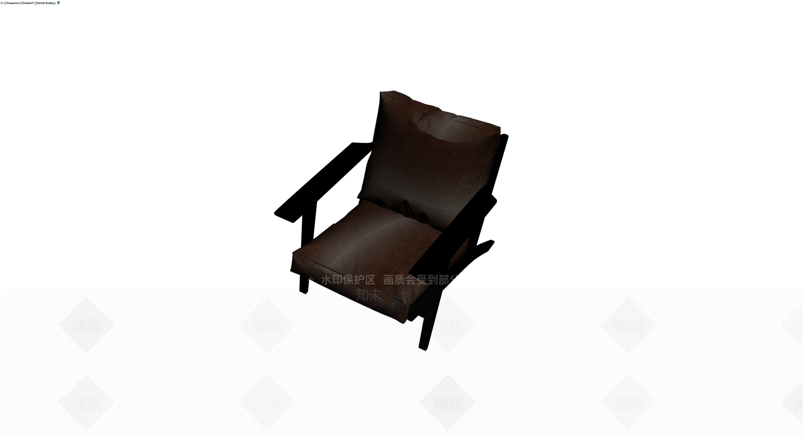 深棕色软包扶手椅3D模型下载【ID:1229868829】